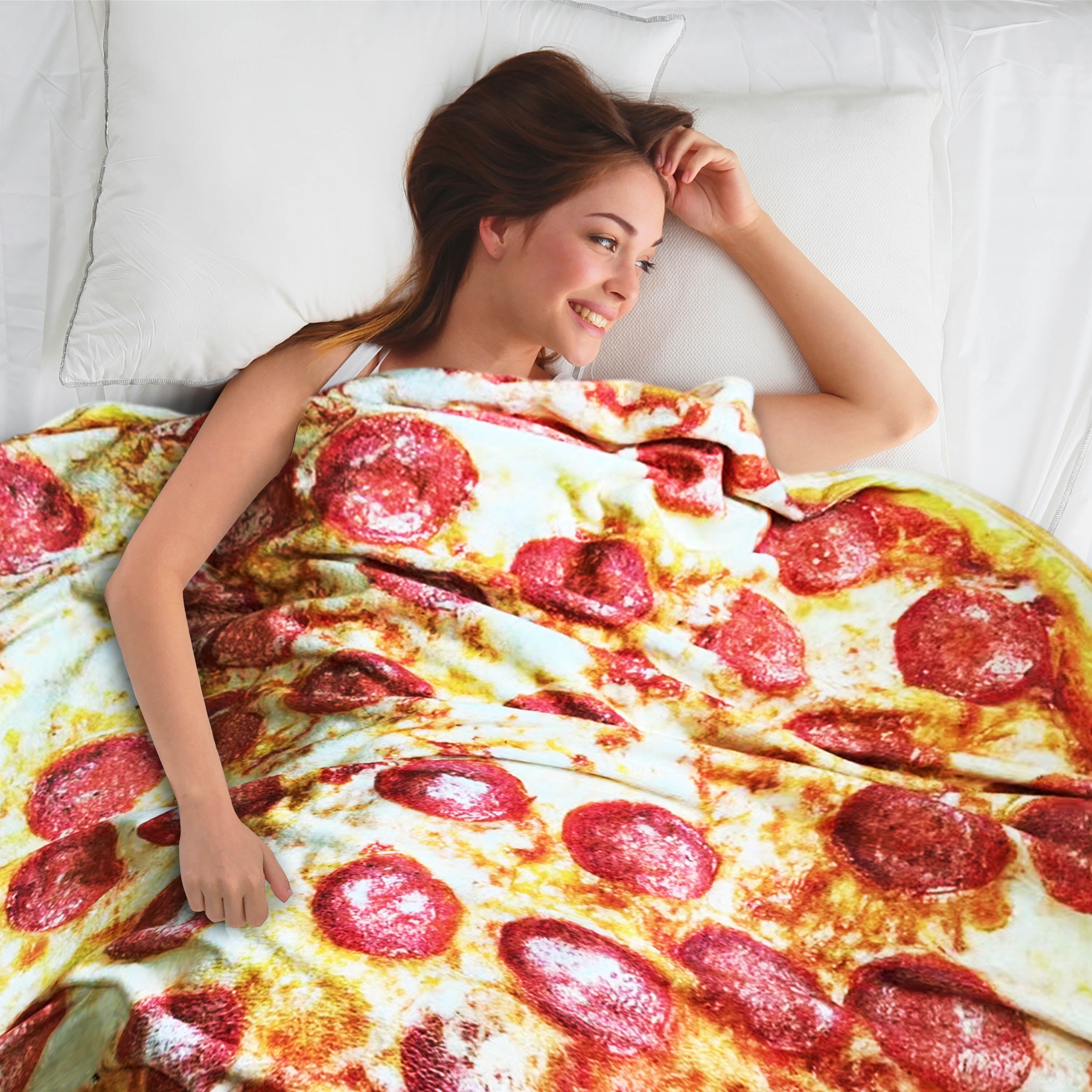 Cozy Pizza Print Blankets : Pizza Fleece Blanket