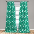 thumbnail image 4 of Ambesonne Floral Curtains, Bindweeds Leaves Stripes Art, Pair of 28"x63", Shamrock Green White, 4 of 4