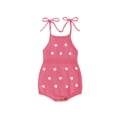thumbnail image 2 of Yunliwuli Baby Girl Summer Romper Cute Crochet Flower Sleeveless Tie Strap Bodysuit Newborn Playsuit, 2 of 10
