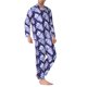 thumbnail image 2 of Balery blue starry sky Skull flower Pijama para Hombre de Dos Piezas con Manga Larga, Conjunto de Dormir y Descanso Suave con Bolsillos-Medium, 2 of 7