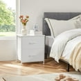 thumbnail image 2 of Nightstands with Two Drawer Side Tables Living Room  Drawer Dresser Bedroom End Bedside Table Cabinet with Storage Night Stand, Wooden Top Metal Frame Handle,, 2 of 4