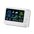 thumbnail image 4 of Reloj despertador digital compacto con estación meteorológica, temperatura y humedad. Estilo A Blanco, 4 of 9