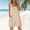 Beige, variant on Cotton Overalls for Women Beach Boho Casual Ruched Crew Neck Baggy Shorts Rompers with Pockets Stretchy One Piece Jumpsuits, Gray S