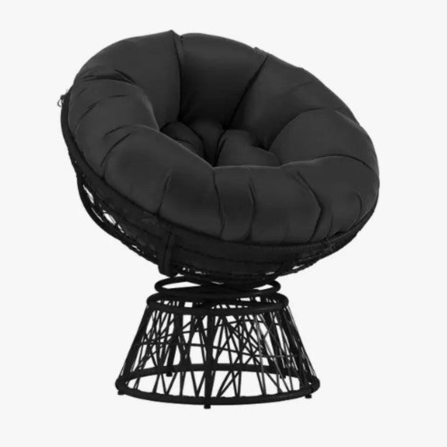 Coastal Creatives Collection Swivel Patio Papasan Chair with Black