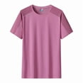 thumbnail image 3 of Eltusu Men's Athletic T-Shirts, Summer Running Crewneck Pullover Short Sleeve Tops Pink Size 3XL, 3 of 8