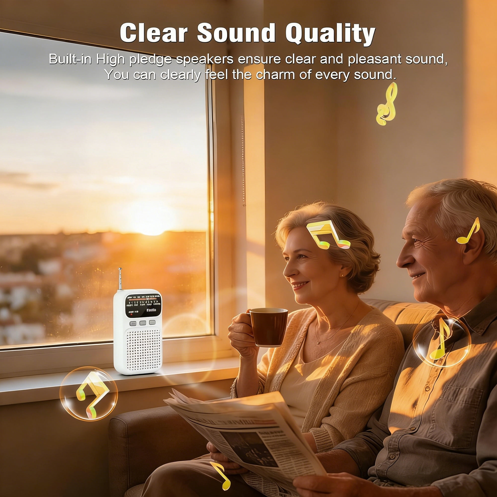 Portable Radio AM FM, Rechargeable Tansistor Radio, Pocket Handheld Radio with Earphone Jack, Excellent Reception, Easy to use, Perfect for Home, Outdoor, and Emergency Use, Suitable for Senior, kids