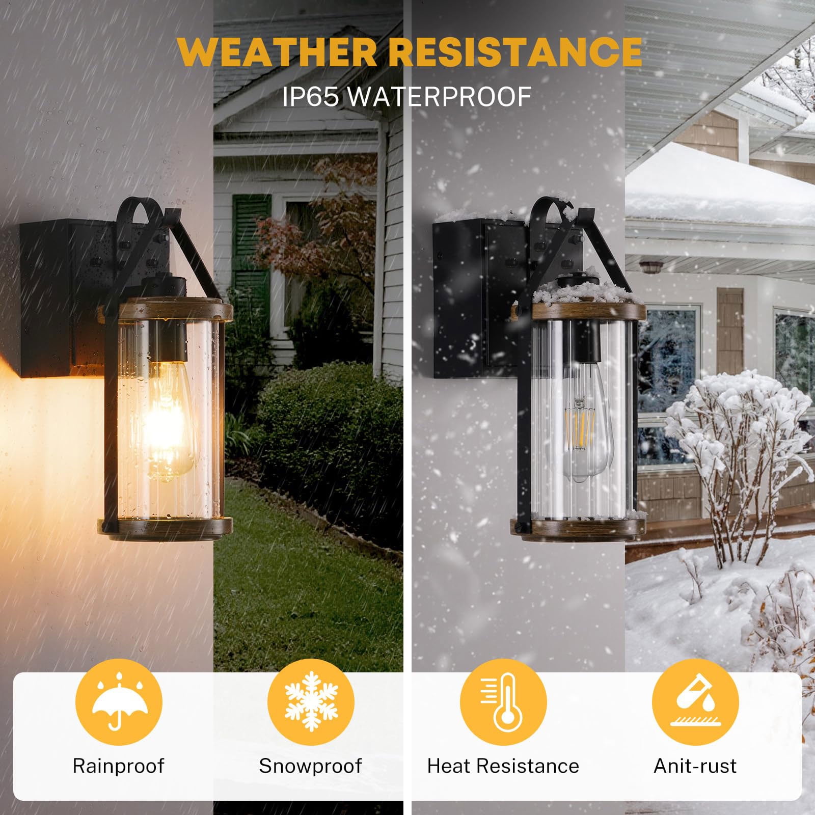 Dusk to Dawn Outdoor Porch Light with GFCI Outlet Anti-Rust Waterproof Industrial Outdoor Lantern Exterior Work Lights Rustic Wall Light,1 Pack