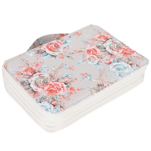 Qiilu Printed Pencil Case, Pencil Case 4 Layers For Art Students For Sort And Store Pencils