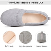 EverFoams Womens' Memory Foam Comfort Knit House Shoes Light Weight Terry Cloth Loafer Slippers with Anti-Skid Rubber