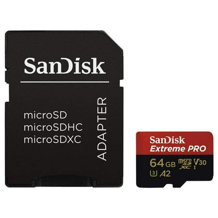 SanDisk 64GB Extreme Pro 170MB/s Micro SD MicroSDXC UHS-I U3 A2 V30 Memory (Best Sd Card For Surface Pro 4)