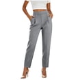 thumbnail image 2 of Hilenly Pull On Dress Pants for Women High Waisted Stretchy Work Pants Tapered Travel Golf Pants Office Slacks with Pockets, 2 of 10