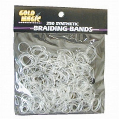 Gold Magic Clear Elastic Braiding Bands 250 Bands per Pack 2 Packs