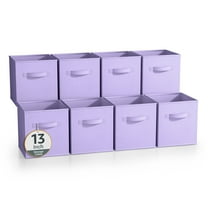 Sorbus 13 Inch Collapsible Fabric Storage Cubes, 8 Foldable Baskets for Organizing for Closet, Shelves, Clothes, Toys, Books, Pastel Purple
