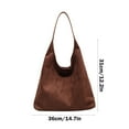 thumbnail image 3 of kkbbma Under $1 Tote Bags For Women - Tote Bags For Women Work Bags Suede Slouchy Bag Handbag Office Tote Handbag Brown Suede Bag Tote Bag For Women Suede Shoulder Bag For Work Handle, 3 of 6
