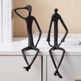 thumbnail image 3 of Escultura de hierro fundido, hombre sentado abstracto, decoración, decoración creativa del hogar, 3 of 8