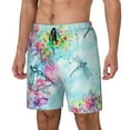 thumbnail image 2 of Uemuo Dragonfly Floral Pattern Mens Swim Trunks Quick Dry Board Shorts with Mesh Lining, Stretch Beach Shorts Quick Dry No-Chafing Board Shorts-XX-Large, 2 of 9