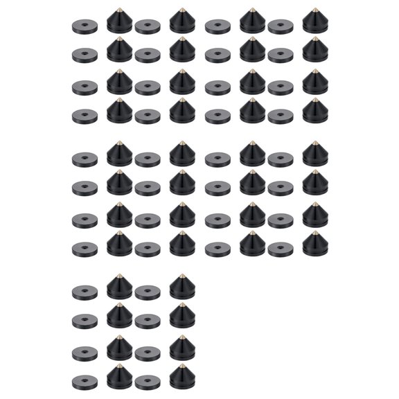 Juego de 40 Pies para Soporte de Altavoz, Almohadilla para Pie, Puntas de Metal de Aleación de Aluminio, Cono para Suelo, Clavo para Pie, Color Negro