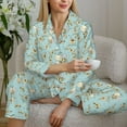 thumbnail image 6 of Uemuo Cute Honeybees Pattern Womens Pajama Sets,PJ Set for Women,Pajamas for Women Logo,Long Sleeve Pajama Set for Women,Soft Long Sleeve Top With Pants-Large, 6 of 9