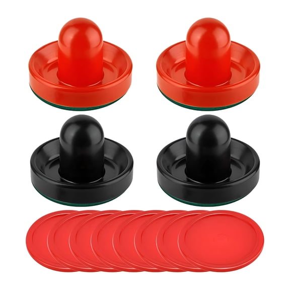 BESTSKY 4Pcs Air Hockey Pushers and 8Pcs Pucks,Air Hockey with 4Pcs Bottom,Air Hockey Paddles for Home Family Table Game,Black and Red