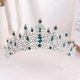 thumbnail image 1 of Nvzi Tiara de boda para novia, diadema de princesa, corona de novia, joyería para el cabello con diamantes de imitación de cristal,graduación, boda, fiesta de disfraces (verde), 1 of 4