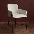 thumbnail image 2 of SAFAVIEH Couture Charlize Classic Boucle Solid Dining Armchair, Ivory/Black, 2 of 7