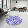 thumbnail image 4 of Ahgly Company Machine Washable Indoor Square Transitional Blue Angel Blue Area Rugs, 7' Square, 4 of 7