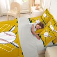 thumbnail image 4 of Erosebridal Kids Est Sleep Sport Twin Bedding Sets 7-Piece, Baseball Game Bedding Comforter Set, Gold Green, 4 of 7
