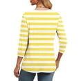thumbnail image 3 of Jalioing 3/4 Sleeve Shirts for Women Casual Print V Neck Spring Summer Tees Tops Fashion Loose T Shirt Clothes, 3 of 9
