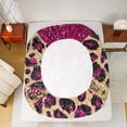 thumbnail image 5 of Manfei Leopard Print Queen Sheet Sets,Jungle Animal Flat Sheet,Pink Cute Bowtie Bowknot Queen Fitted Sheet For Girls Boys,Breathable Home Decor,4 Pieces, 5 of 7