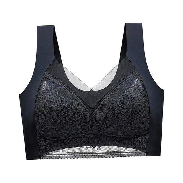 Sujetador para mujer Everyday con tirantes anchos y sin costuras, transpirable y con aros para niñas Negro 3L 85BCD