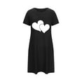 thumbnail image 5 of JDQJBZ Robe de Nuit pour Femmes Col Rond Manches Courtes Imprimé Grande Taille Courte Maison, 5 of 5