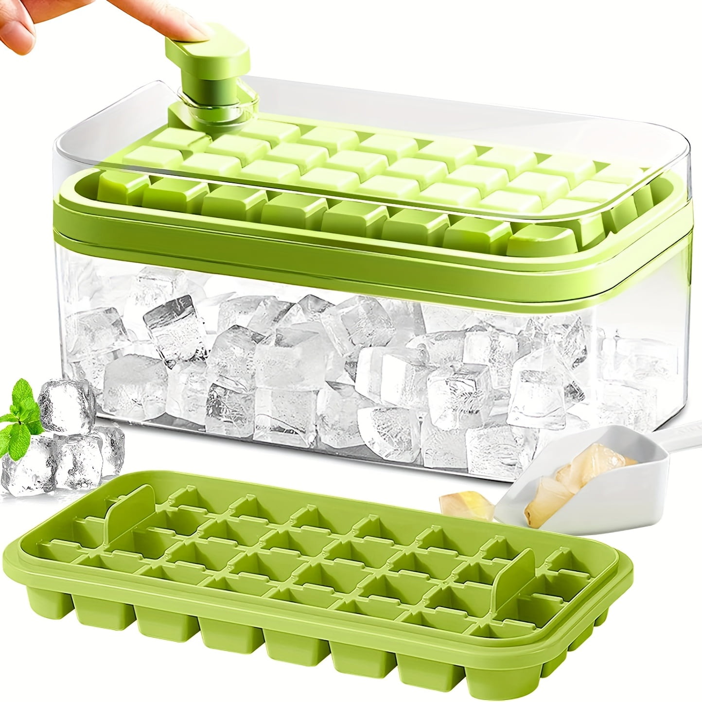 Dclobtop Ice Cube Trays, Silicone Ice Cube Molds for Freezer with Lid (Set  of 3), 6 Ball Ice Cube Tray, 4 Diamond & 21-Ice Trays, Reusable Whiskey Ice