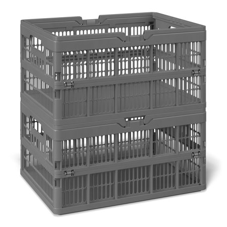 MAINSTAYS KIDS LARGE GRAY COLLAPSIBLE STORAGE BASKET WITH HANDLES