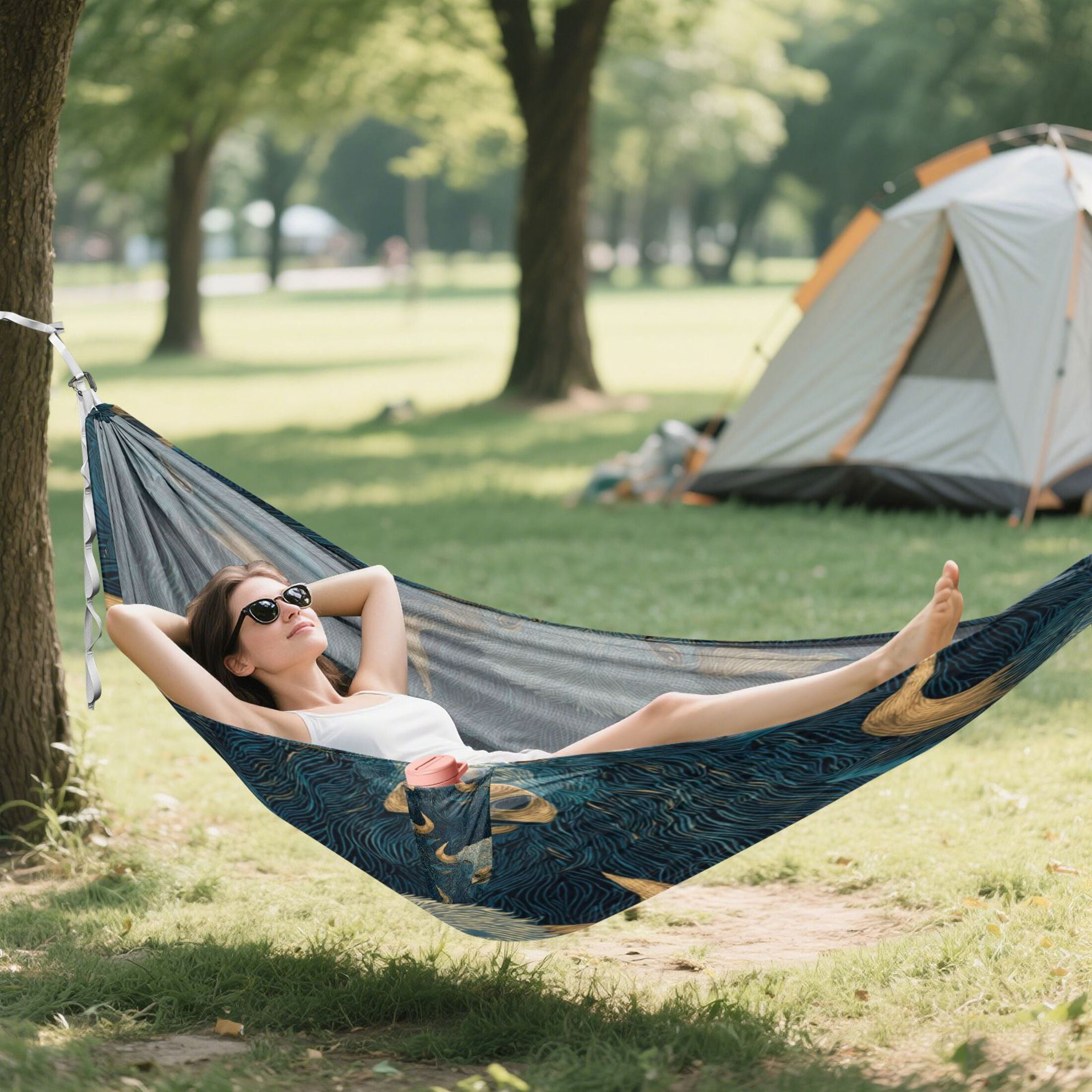 Hammock Camping Hammock Nylon Portable Hammock Travel Camping Hammock Blue Bull Seamless
