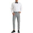 thumbnail image 2 of INSPIRE CHIC Plaid Dress Pants for Men's Contrast Color Formal Pants Gray 30, 2 of 5