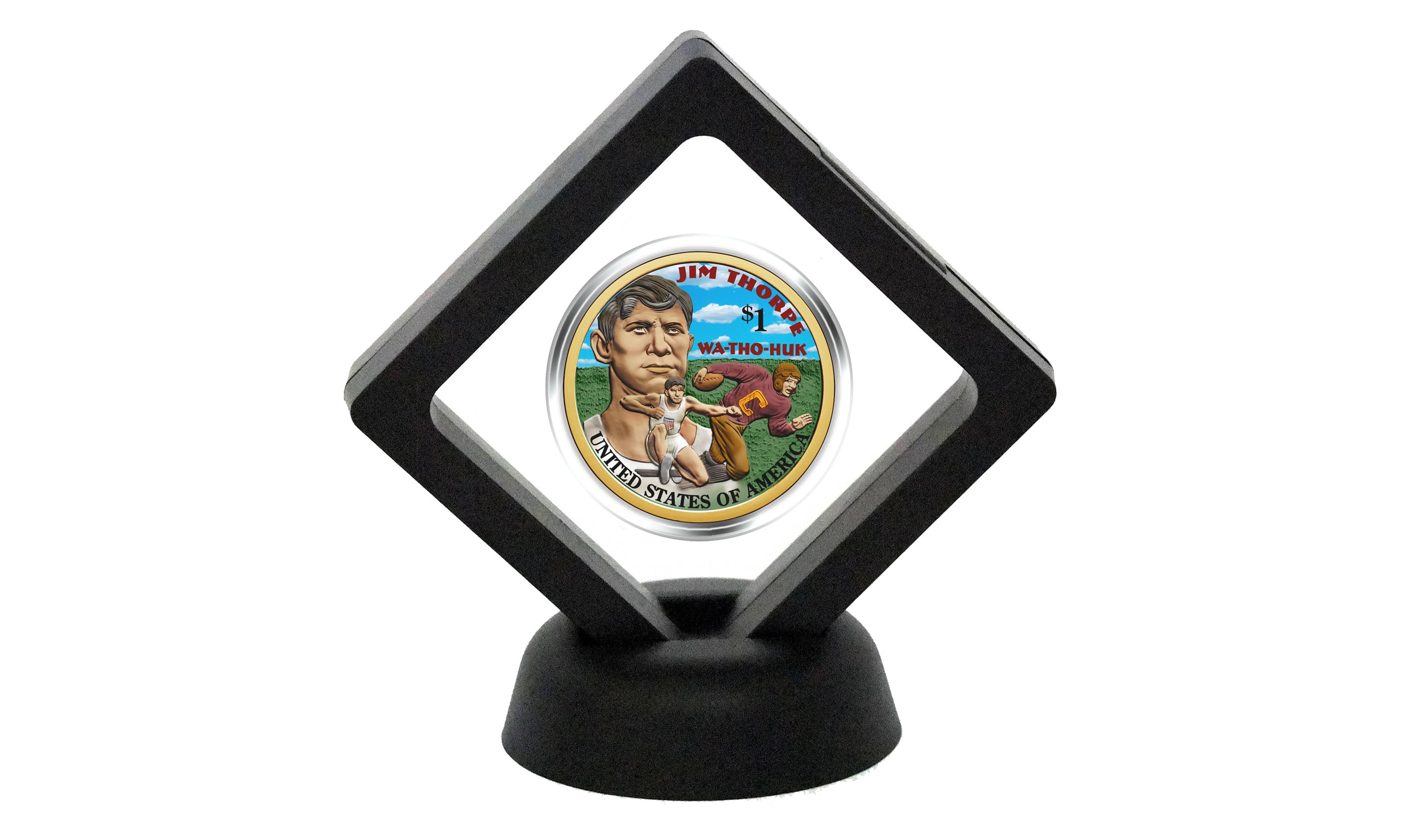 180mm*90mm*20mm 3D Floating Coin Display Frame Holder Box Case Black With Stand 