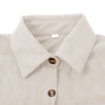 thumbnail image 3 of bbyeadc Girls Clothes Solid Button Down with Pocket Collared Neck Dress Shirts Comfy Cap Sleeve Fitted Casual Clothes,Beige(150), 3 of 4