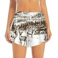 thumbnail image 2 of Balery Woodland Forest With Deers Pantalones cortos deportivos para mujer con forro y dos bolsillos, elásticos, para entrenamiento, gimnasio, yoga-XX-Large, 2 of 7