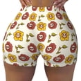 thumbnail image 2 of Balery Sunflowers And Skull Printed Workout Shorts for Women Seamless Scrunch Short Gym Yoga Running Sport Active Exercise Fitness Shorts-Medium, 2 of 8