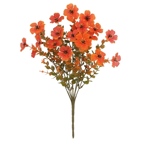 Artificial Floral Stems for Window Box Home Table Centerpieces Wedding Indoor Outdoor Decor,1 Pcs Artificial Cemetery Memorial Flower Bouquet for Grave Tribute & Outdoor Hanging Decor,orange