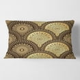 thumbnail image 2 of Designart Golden Circular Pattern I' Mid-Century Modern Throw Pillow - 12x20, 2 of 2