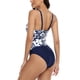thumbnail image 3 of Traje de baño para mujer Cintura alta Sin espalda Correa de espagueti Estampado floral Traje de baño de una pieza para bucear Surf Fiestas en la playa Estampado negro S, 3 of 8