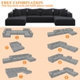 thumbnail image 3 of Newest 162" Oversized Cloud L-Shaped Sectional Sofa Set in Chenille for Ultimate Relaxation,Grey, 3 of 6