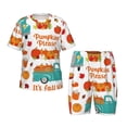 thumbnail image 1 of Balery Fall Pumpkins Conjunto de Pijama Infantil de Manga Corta con Estampado – Ropa de Dormir de Algodón Suave-3X-Large, 1 of 6