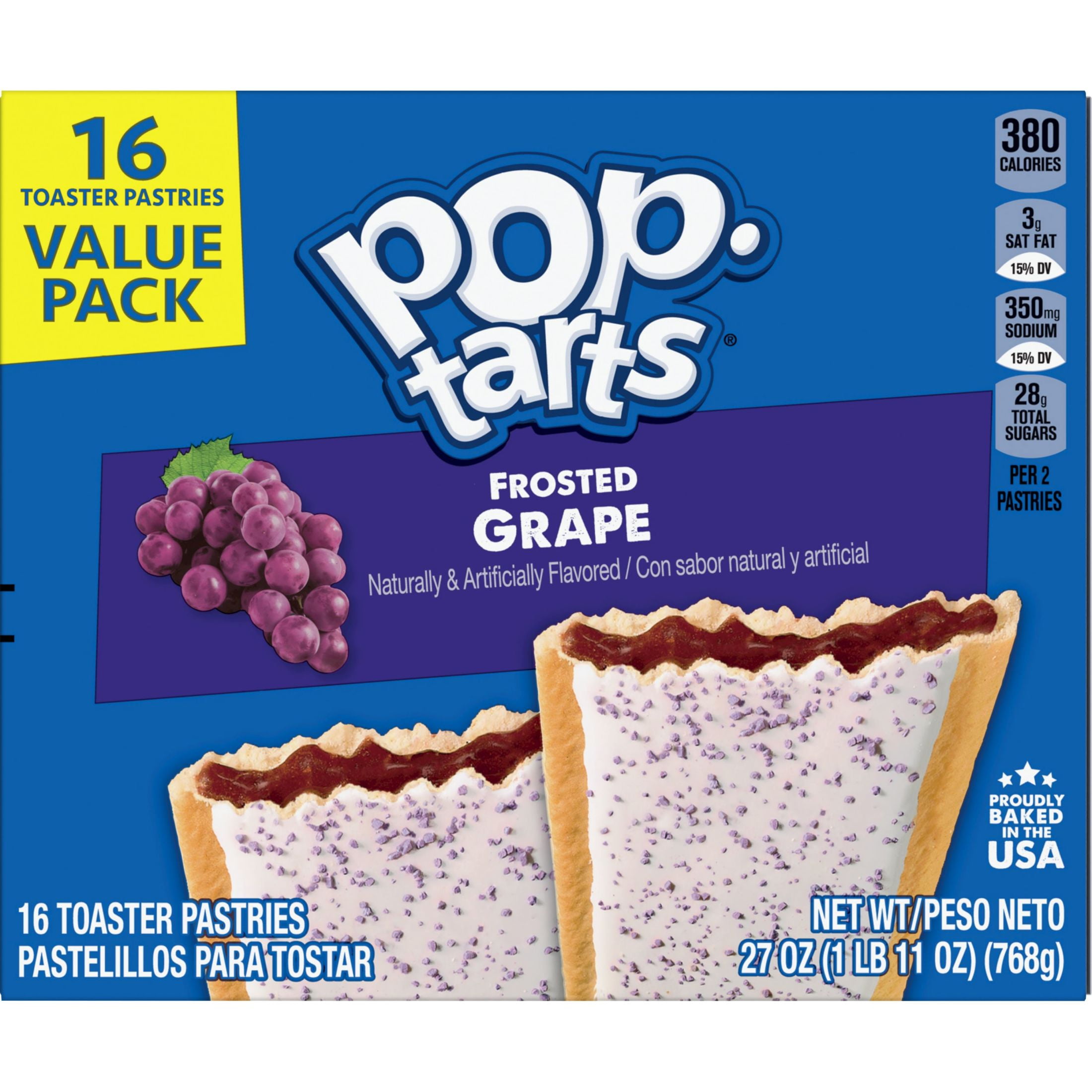 PopTarts Frosted Grape Breakfast Toaster Pastries,