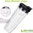 thumbnail image 4 of Replacement 32oz Blender Cup with Sip & Seal Lid For Nutri Ninja BL450 BL454 Bl455 BL456 BL480 BL481 BL482 BL490 BL640 BL642 BL682 SS101 SS401 SS351 Nutri Ninja Auto IQ Series Blenders, 2-Pack, 4 of 6