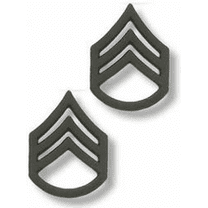 US Army Staff Sergeant Black Metal Collar Rank Insignia