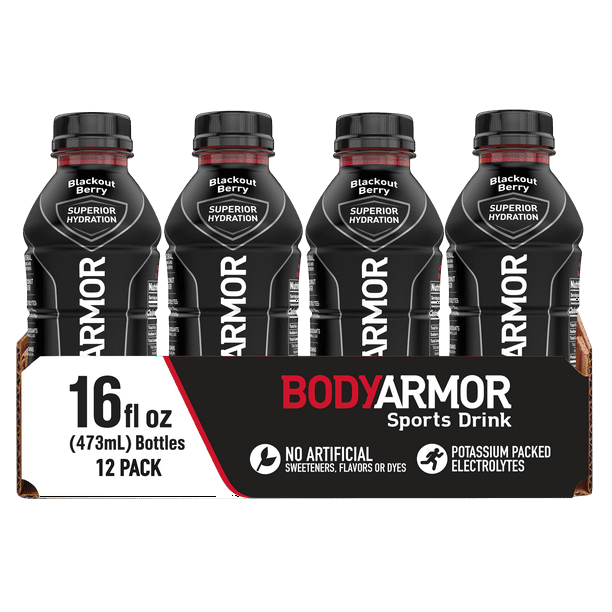 BODYARMOR Sports Drink, Blackout Berry, 16 Fl. Oz., 12 count Walmart