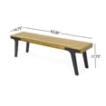 thumbnail image 6 of Light Teak Acacia Wood Outdoor Dining Table Set with 2 Benches, Patio Garden Bistro Set for 6 Persons, 6 of 10
