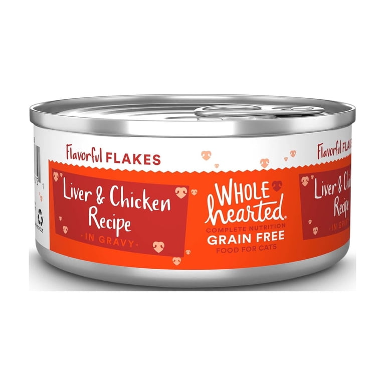 WholeHearted Grain-Free Chicken & Liver Flakes Wet Cat Food, 12 Pack photo 1